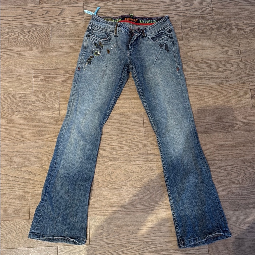 Dollhouse blue jeans and rock&roll low rise vintage bootcut jeans
